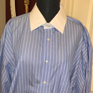 JOS A Bank Blue and White Dress Shirt